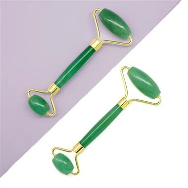 Massager rholer wyneb jâd naturiol 100% ar gyfer wyneb a llygad