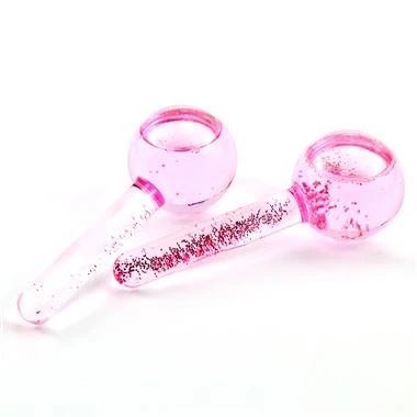 Offeryn Harddwch Pinc Glitter Globau Oeri Wyneb