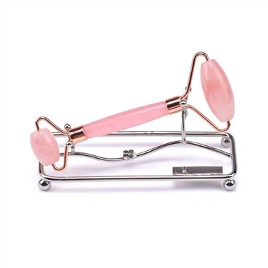 Jade Roller Rose Quartz ar gyfer Wyneb