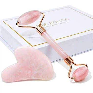 Rholer Jade Quartz Rose a Set Offer Gua Sha