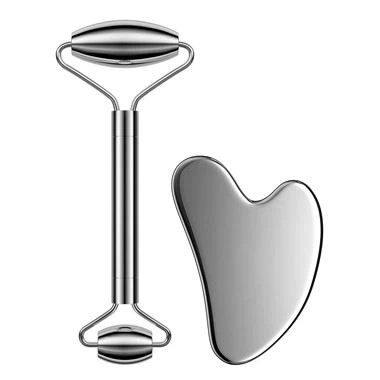 Rholer wyneb dur gwrthstaen a gua sha gosod cyfrinach harddwch Asiaidd ar gyfer wyneb