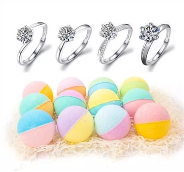 Bom bath gyda modrwy y tu mewn i blant