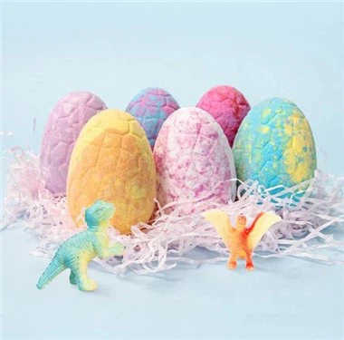 Deinosoriaid Teganau Gwyn Bom Bath Siâp Wyau